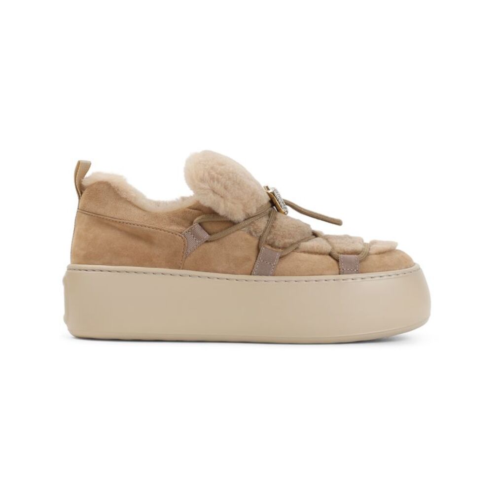 Roger Vivier Snow Lace Up Fur Women